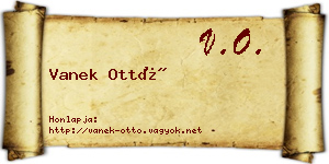 Vanek Ottó névjegykártya
